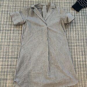 MM Lafleur Navy and White Striped Claire Dress (S)